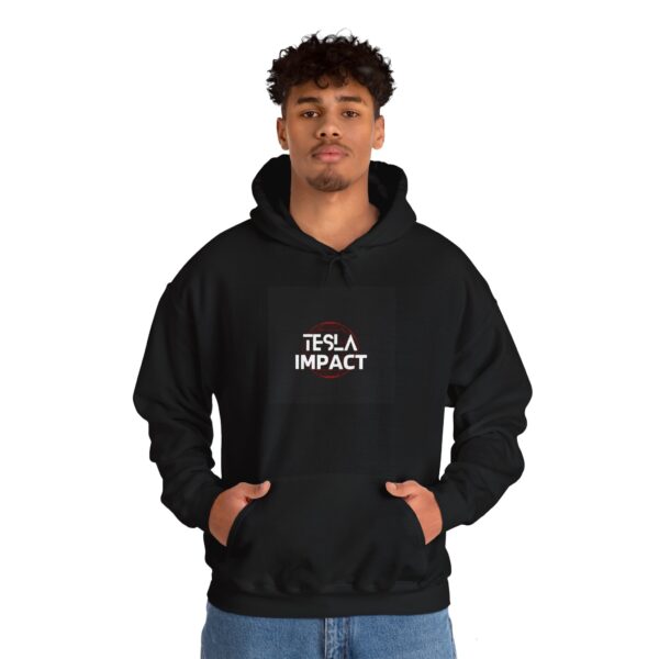 Tesla Impact Unisex Heavy Blend Hoodie - Perfect for Innovators and Tech Enthusiasts - Image 4